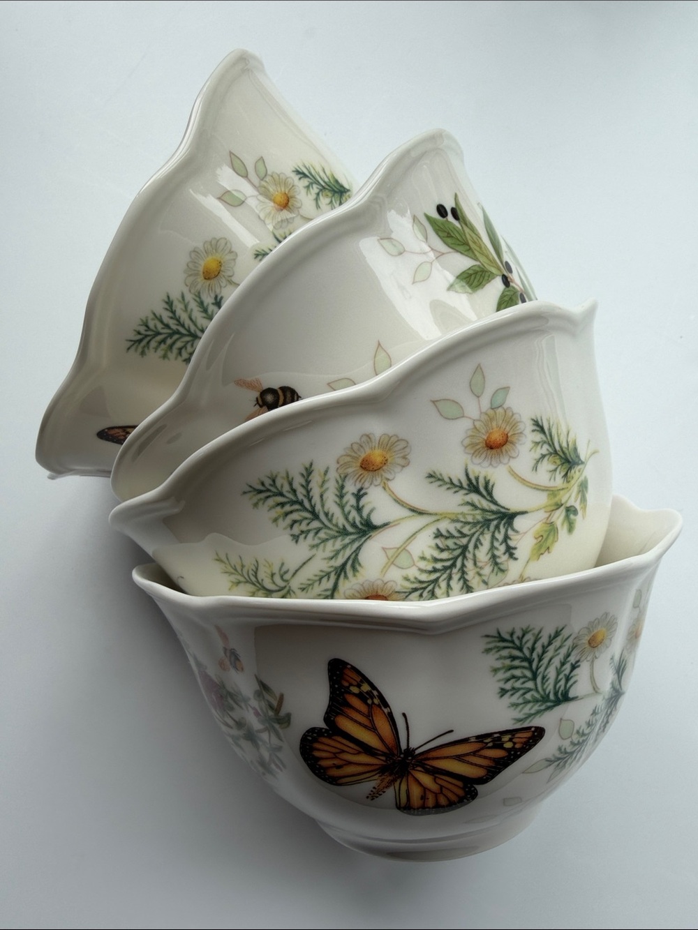 Lenox Butterfly Meadow Blue & Pink Assorted Bowls, Set of 4